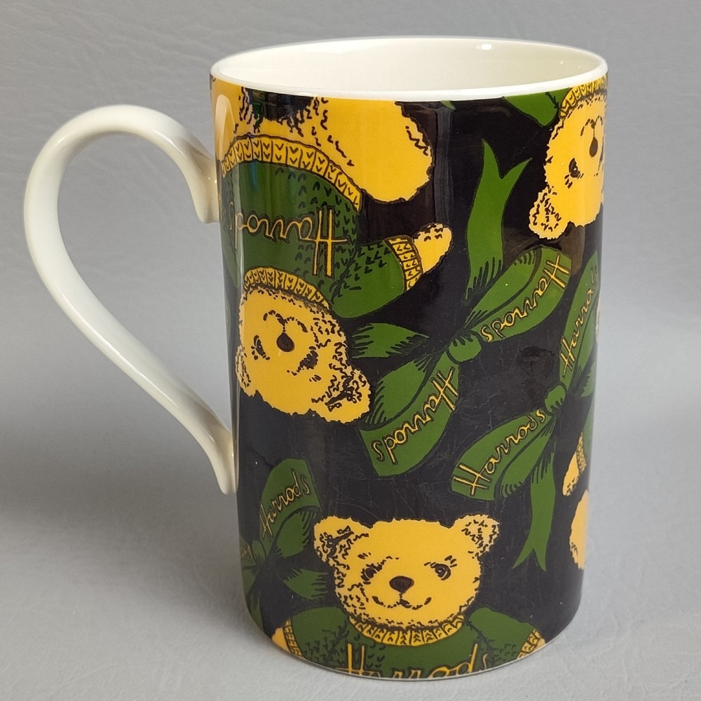 Harrods Knightsbridge Teddy Bear Coffee Mug Cup Fine Stoneware Made In Scotland